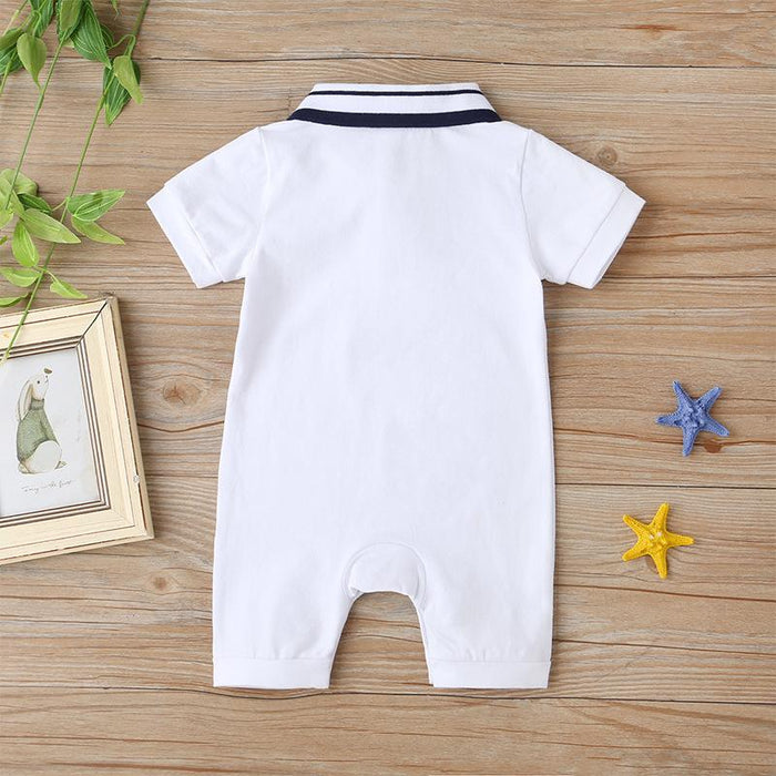 Baby Short Sleeve Polo Jumpsuit