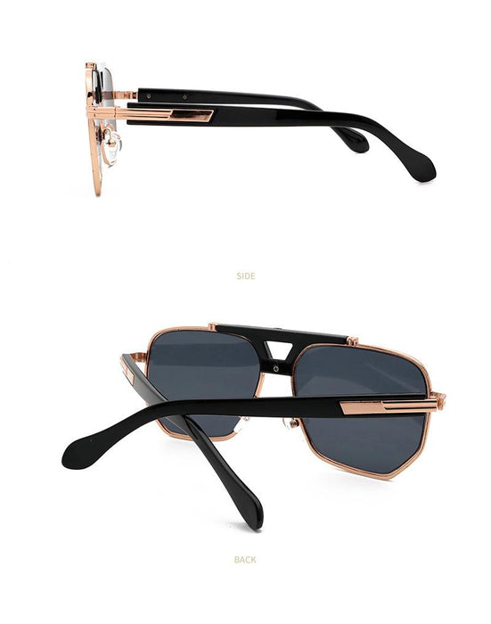 Men's and women's metal double beam Sunglasses