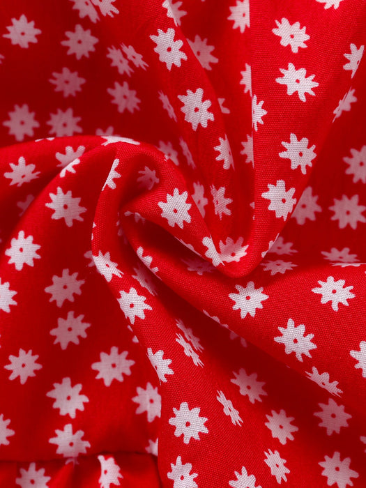 Solid color suspender Jacket Red Floral Lace Skirt A-line skirt two-piece set