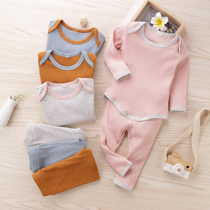 Solid colour pit bar baby Khaki suit