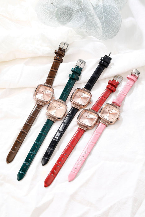 Vintage Fashion Square Plate Diamond Inlaid Small Belt Watch Llz20013