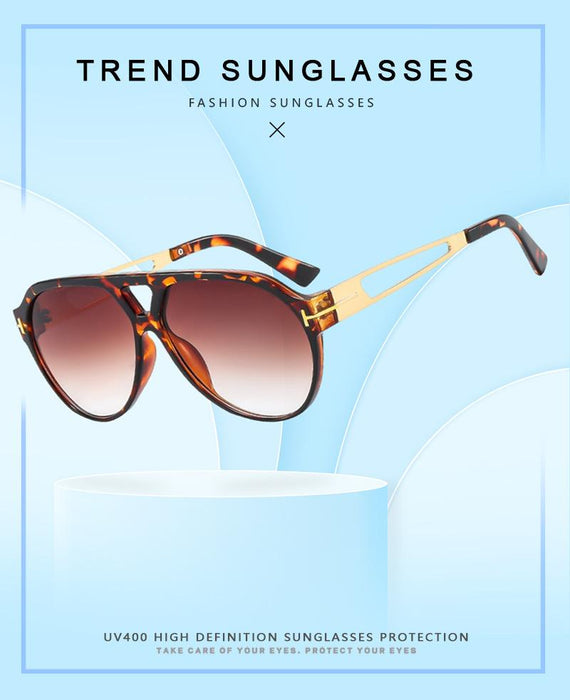 Light luxury double beam large frame toad Sunglasses