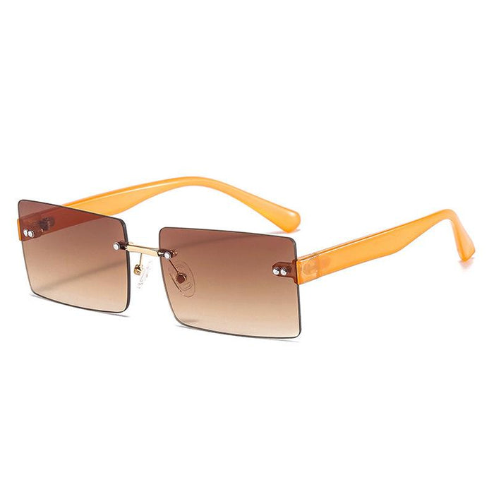 Square frameless colour candy Sunglasses