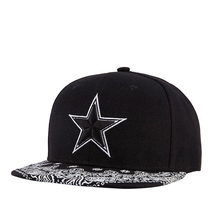 New Embroidered Five Pointed Star Baseball Cap Flat Brim Cap