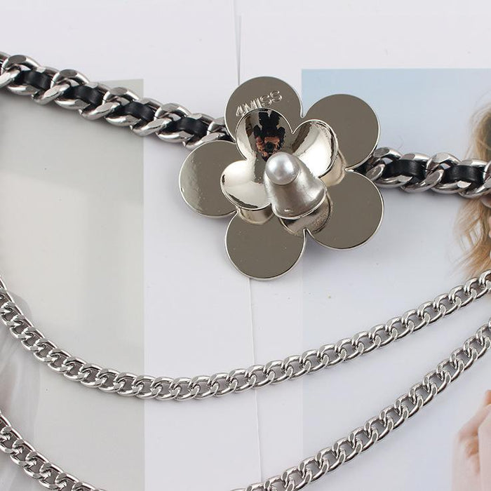 Women's Metal Flower Summer Decoration Waist Chain
