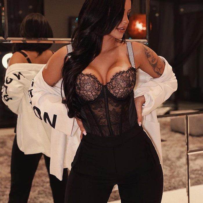 Women's Lace Mesh One-piece Lingerie Sexy Bodysuit