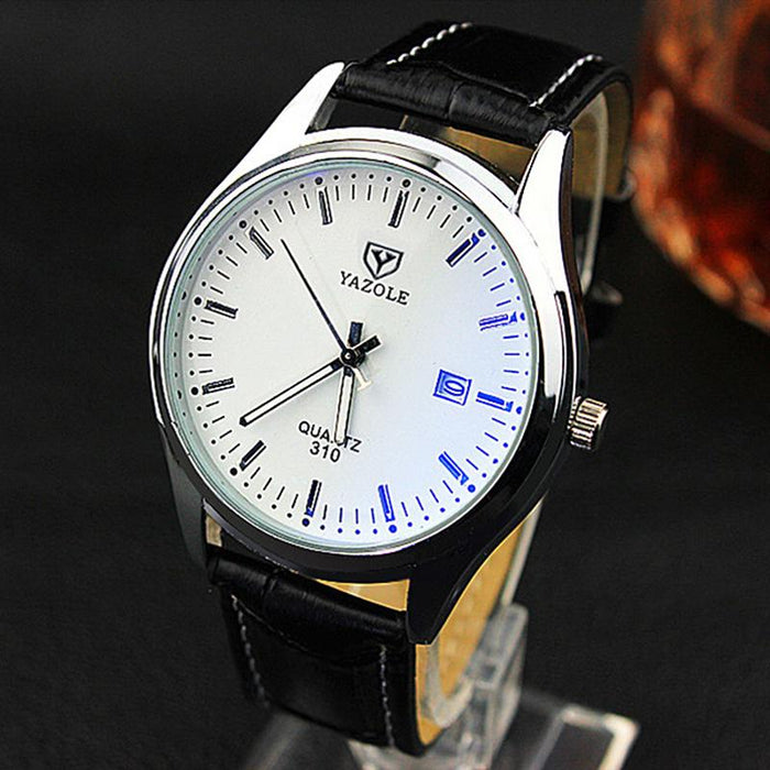 Yazole Business Belt Men's Watch Calendar Fashion Quartz Unique Leisure Leather Watches