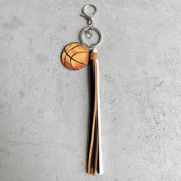 Baseball Basketball Football Volleyball Ball Key Ring Vintage Tassel Pendant