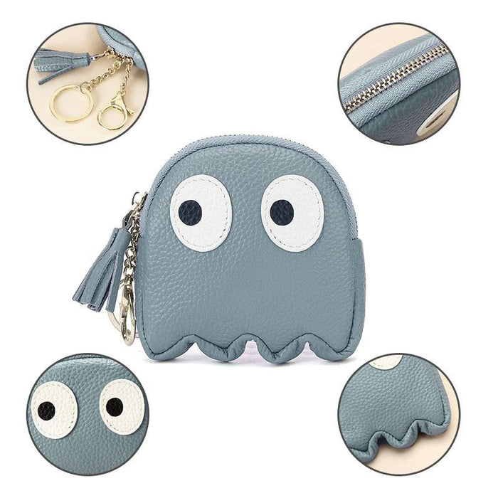 Genuine Leather Cute Monster Coin Bag