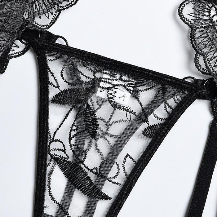 Sexy Embroidered Lingerie Lace Push Up Underwear Set