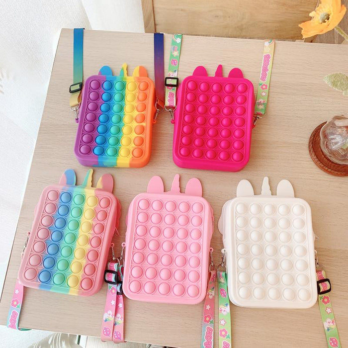 Silicone children's unzipping coin purse press toy