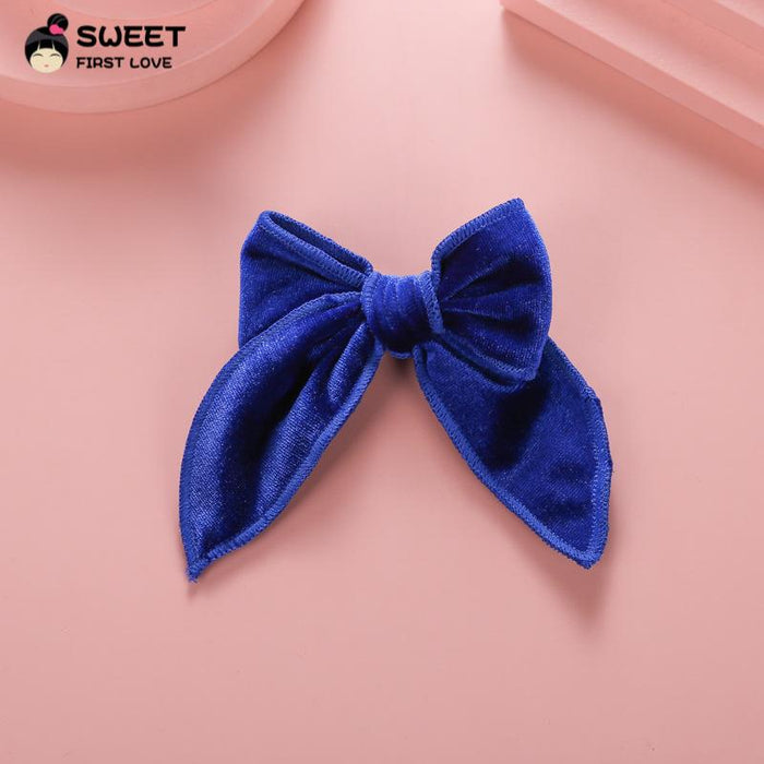 Velvet Bow Dovetail Hairpin Horsetail Clip