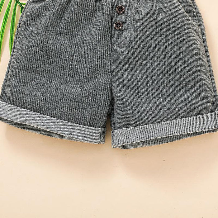 Summer Stripe Boys' Casual Short Sleeve T-Shirt Set