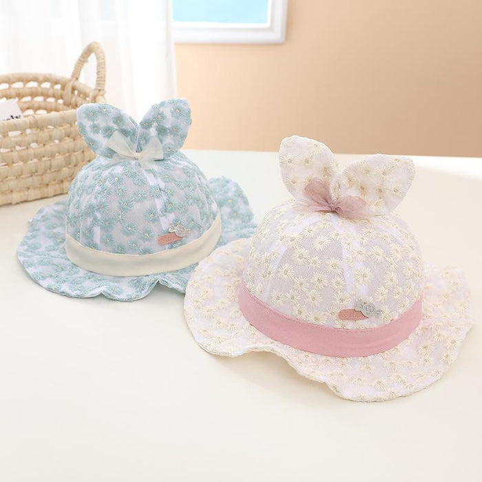 Summer Lace Rabbit Ear Children's Fisherman's Net Hat