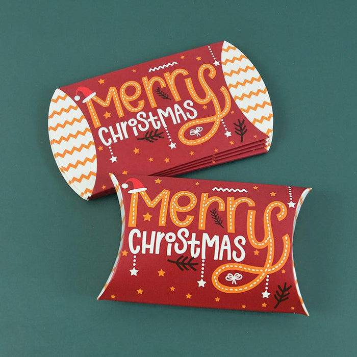 50Pcs Christmas Pillow Shape Candy Box