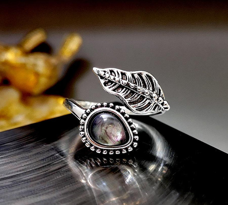New Bohemian Leaf Shell Ring