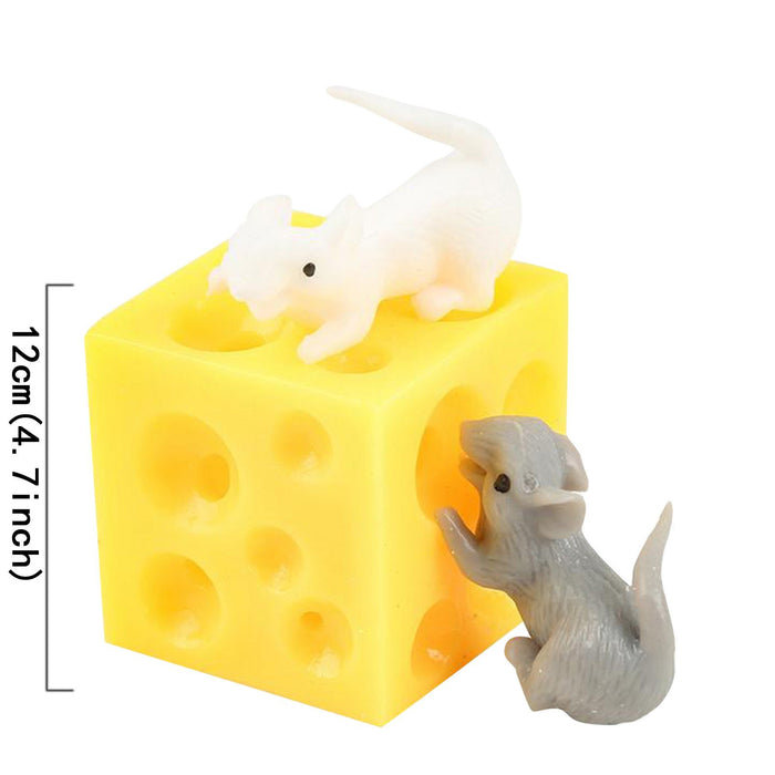 Fun Mouse and Cheese Block Squeeze Stress Toy