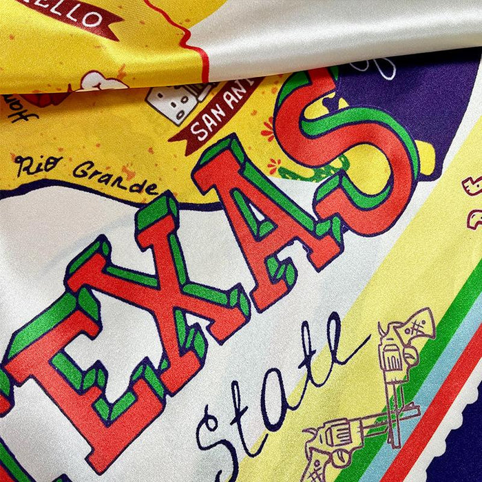 Women's Western Denim Element Square Scarf 52cm Printed Scarf