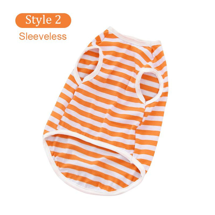 Summer dog clothes small and medium dog pet striped cotton