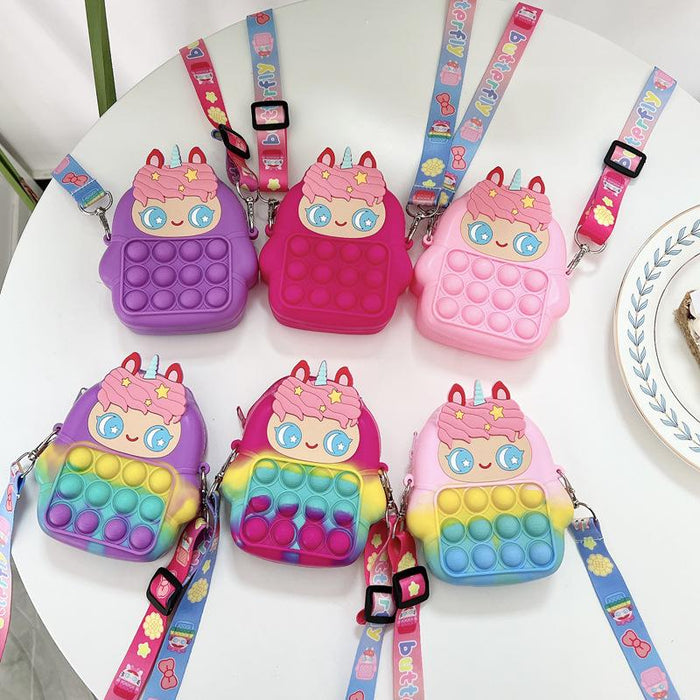 Rainbow Cloud Coin Purse Toy Silicone Diagonal Span