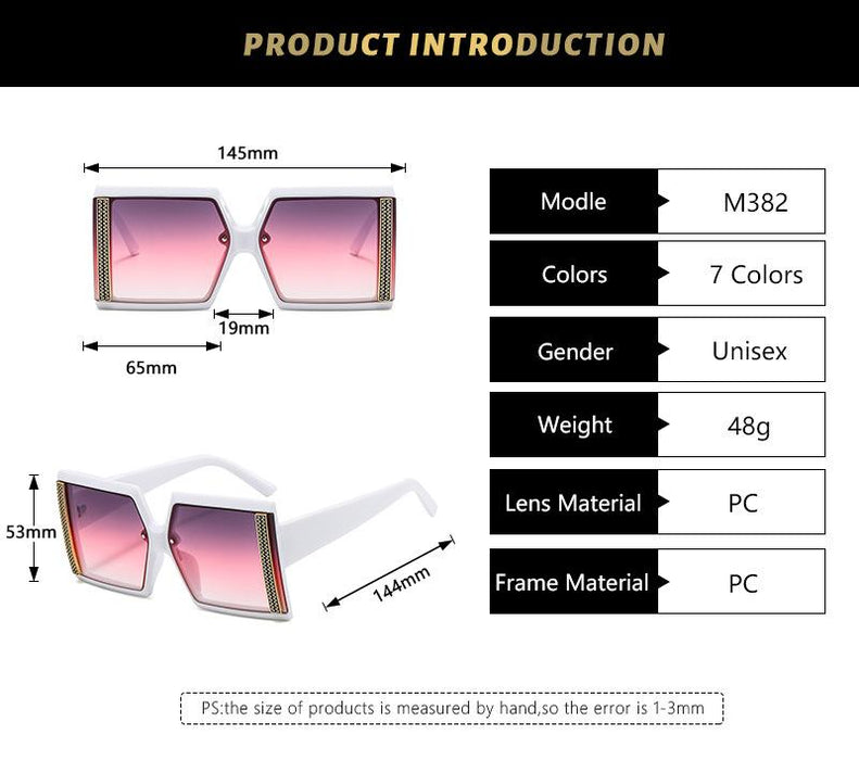 Square large frame light luxury Sunglasses