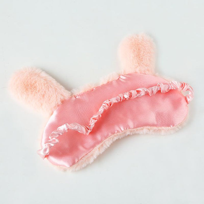 Cartoon Pink Plush Rabbit Three-dimensional Blindfold