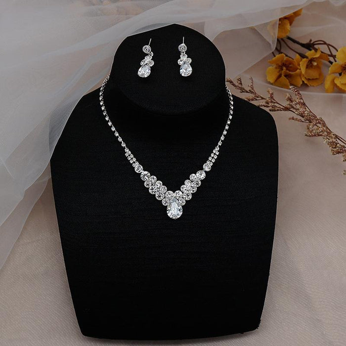 New All-match Women's Jewelry Earrings Necklace Two-piece Set