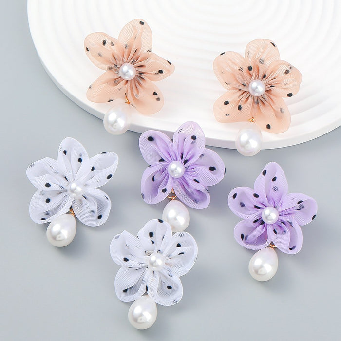 Bohemian Lace Flower Woven Bead Earrings