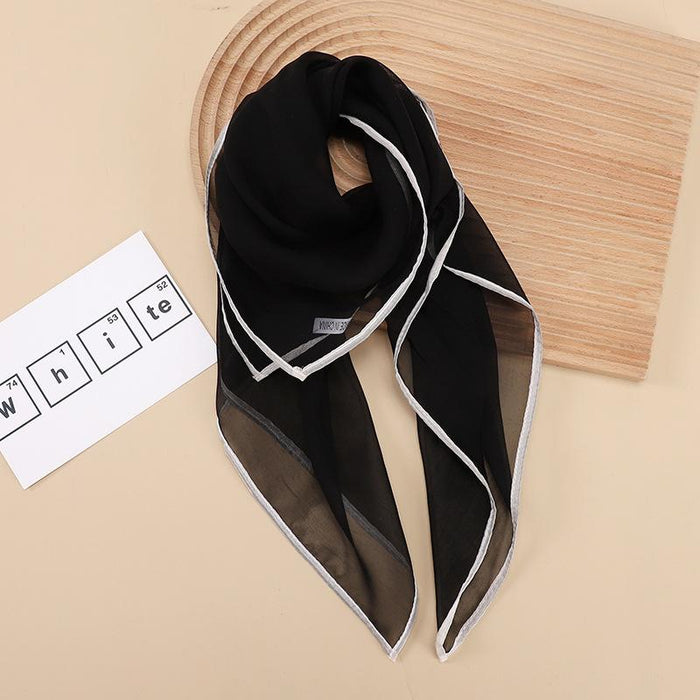Simple Style Solid Color Thin Cloud Yarn Small Square Scarf