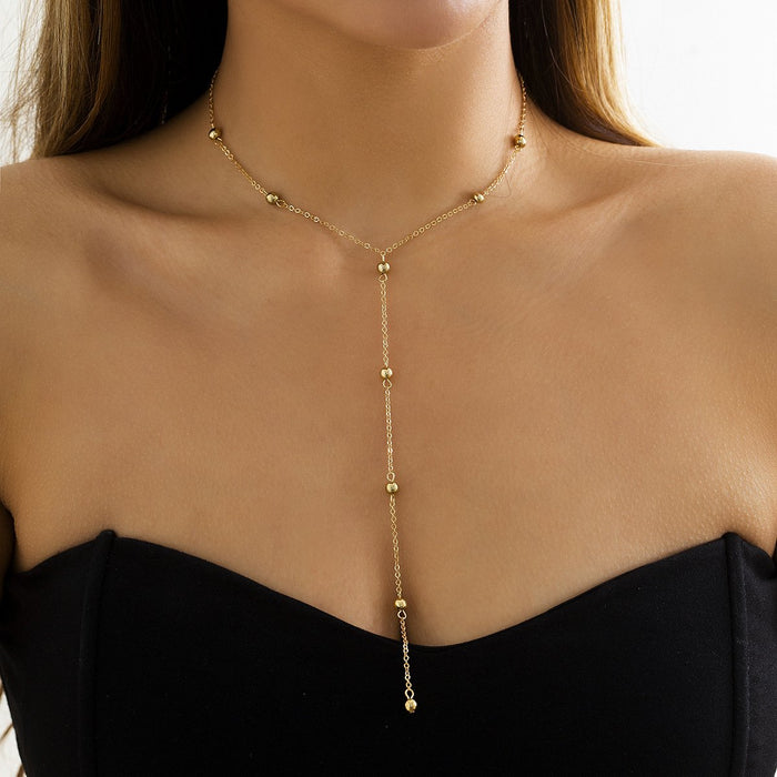 Temperament Long Tassel Chain Geometric Collar