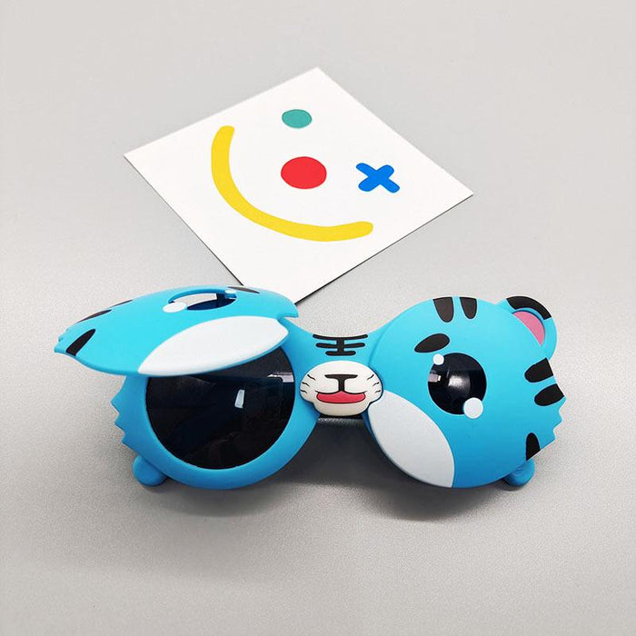 Children Cartoon Funny Little Tiger Folding Sunglasses