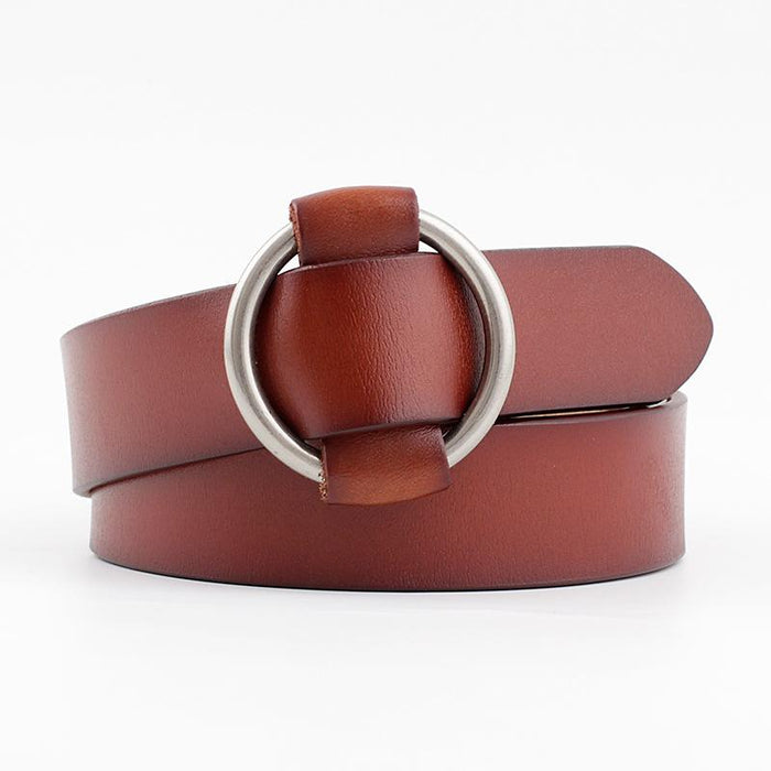 Genuine Leather Fashion Punch Free Women Belt