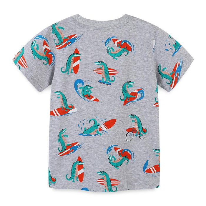 Children's short sleeved T-shirt cartoon printed boys' top