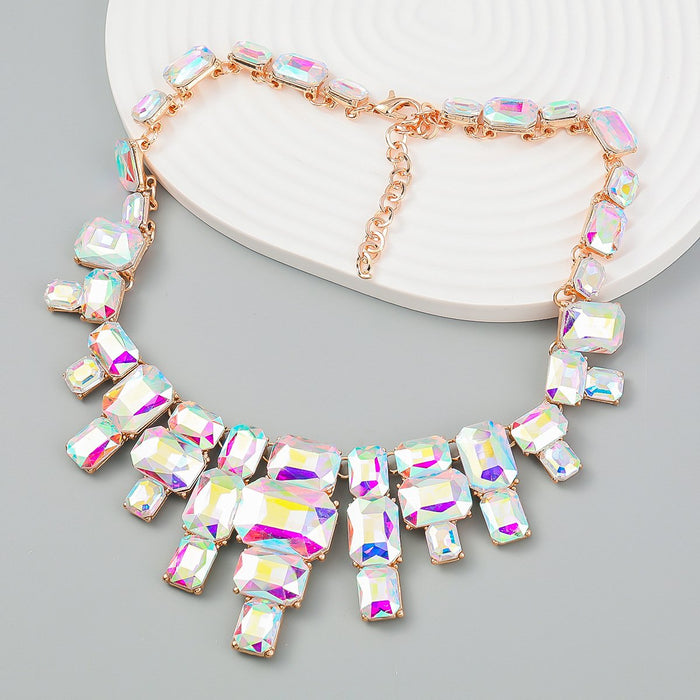 Women's Multicolor Rhinestone Alloy Clavicle Chain Necklace