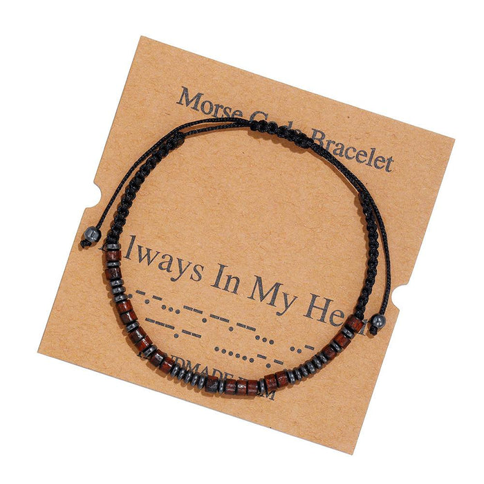 Morse Code Alphanumeric Woven Bracelet