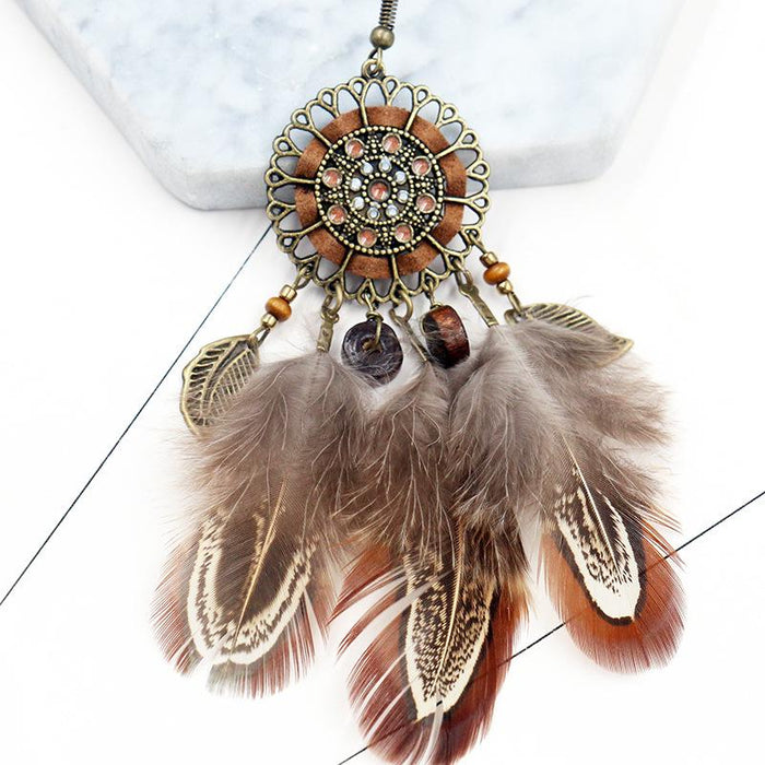 Women's Creative Popular Feather Alloy Earrings Jewelry