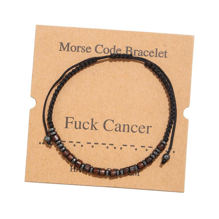 Morse Code Alphanumeric Woven Bracelet