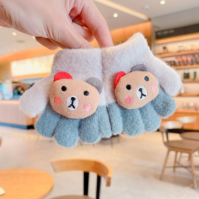 0-3 Years Old Winter Baby Cute Knitting Cartoon Gloves