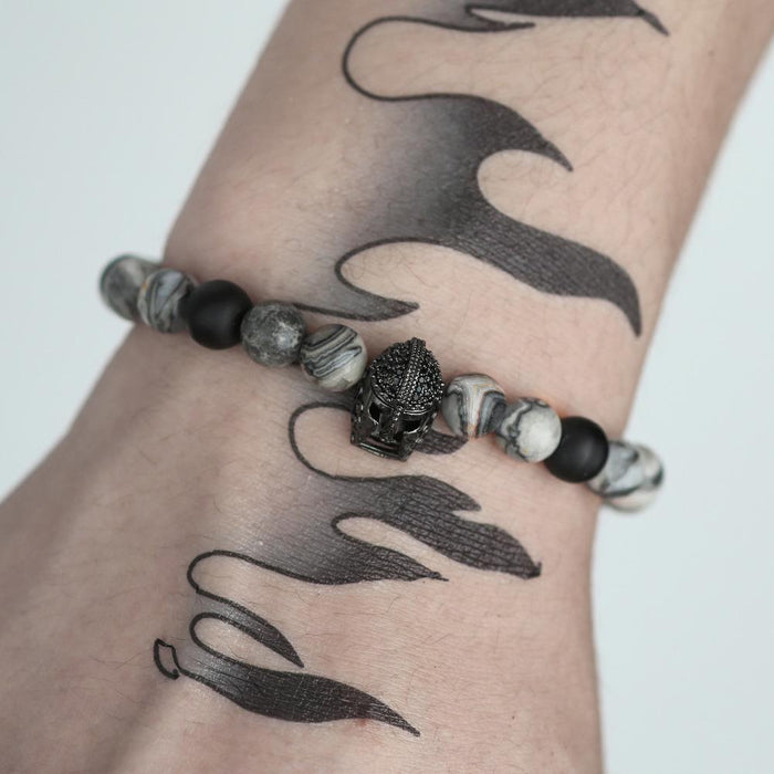Men's Lava Stone Energy Handmade Beaded Bracelet