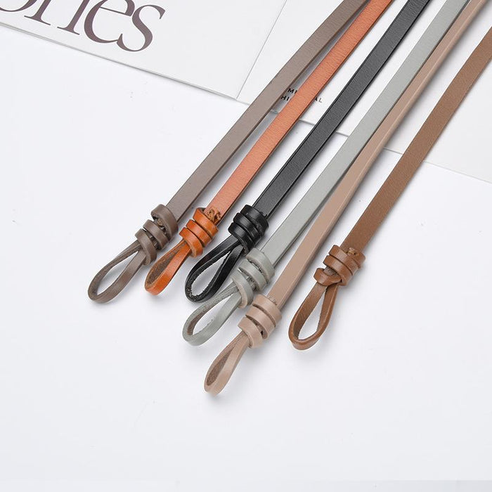 New Style Perforated Knotted Thin Belt, Versatile Small Suit Dress Accessories