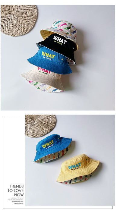 WHAT Letter Reversible Children's Bucket Hat