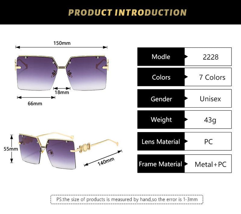 Sunglasses half frame metal gradient Sunglasses