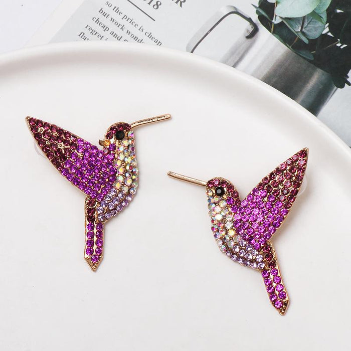 Personalized Women's Jewelry Bird Earrings Accessories Inlaid Rhinestone