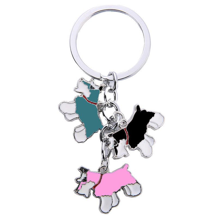 Cartoon Pet Dog Metal Keychain