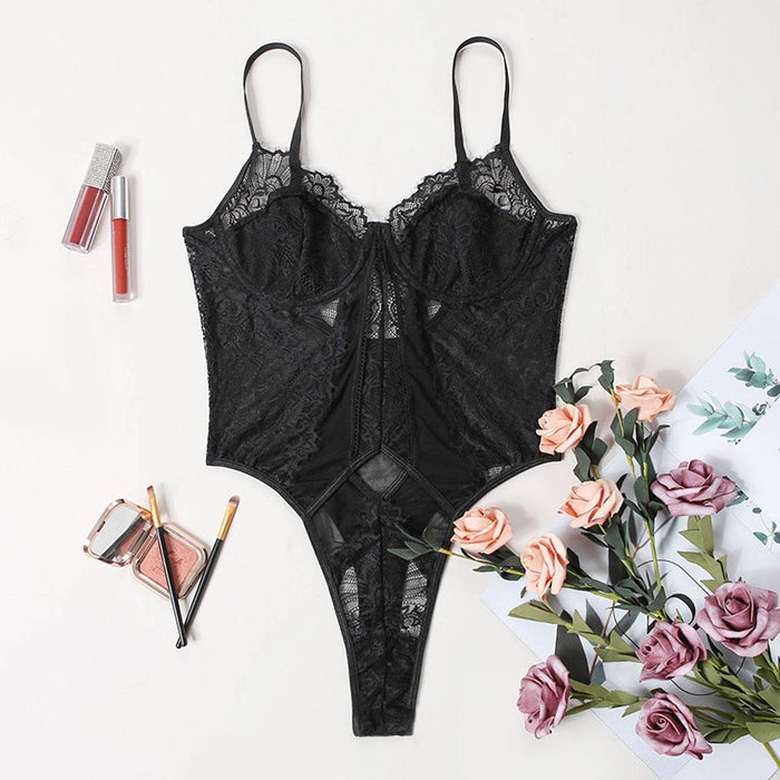 Women Lace Bodysuit Sexy Base Layer One-piece Lingerie