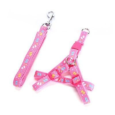 Patch Printing Dog Adjustable Nylon Harness and Leash