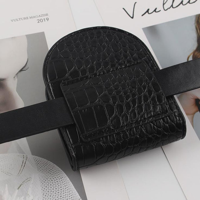 Women's Fashion Decorative Crocodile Pattern Fanny Pack Belt