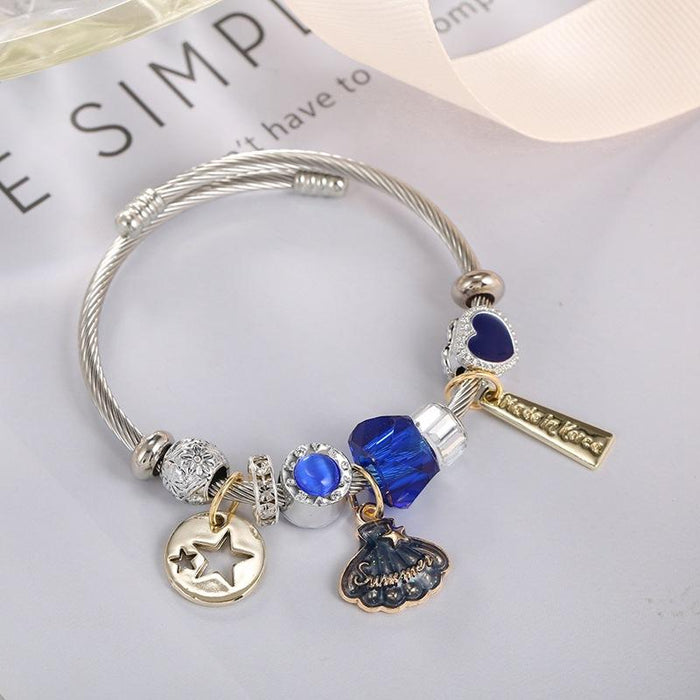 DIY Shell Titanium Stainless Steel Bracelet