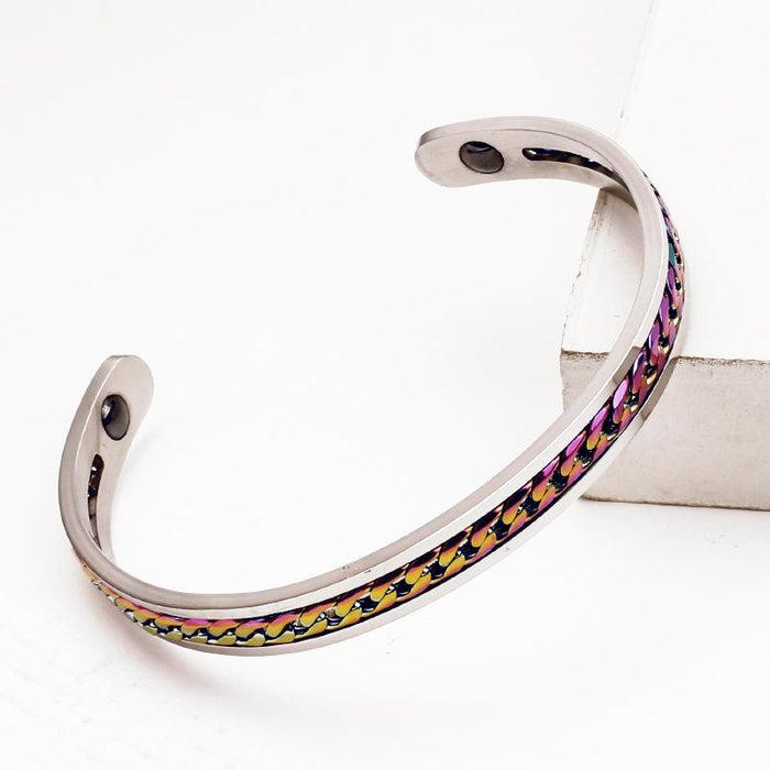 New Titanium Steel Bracelet Colorful C Type Open Bracelet Bangle