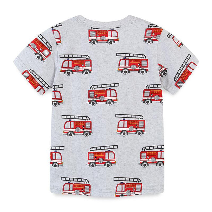 Small and medium-sized children's round neck cartoon children's T-shirt boys' T-shirt